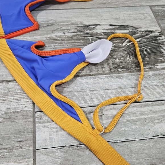 NWOT ONEONE "Jenna" Top & "Jesse" Bottom Cayman Colorblock 2-Piece Bikini - Picture 10 of 13